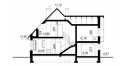 Проект узкого двухэтажного дома из керамоблоков с одноместным гаражом и эркером - LG-68